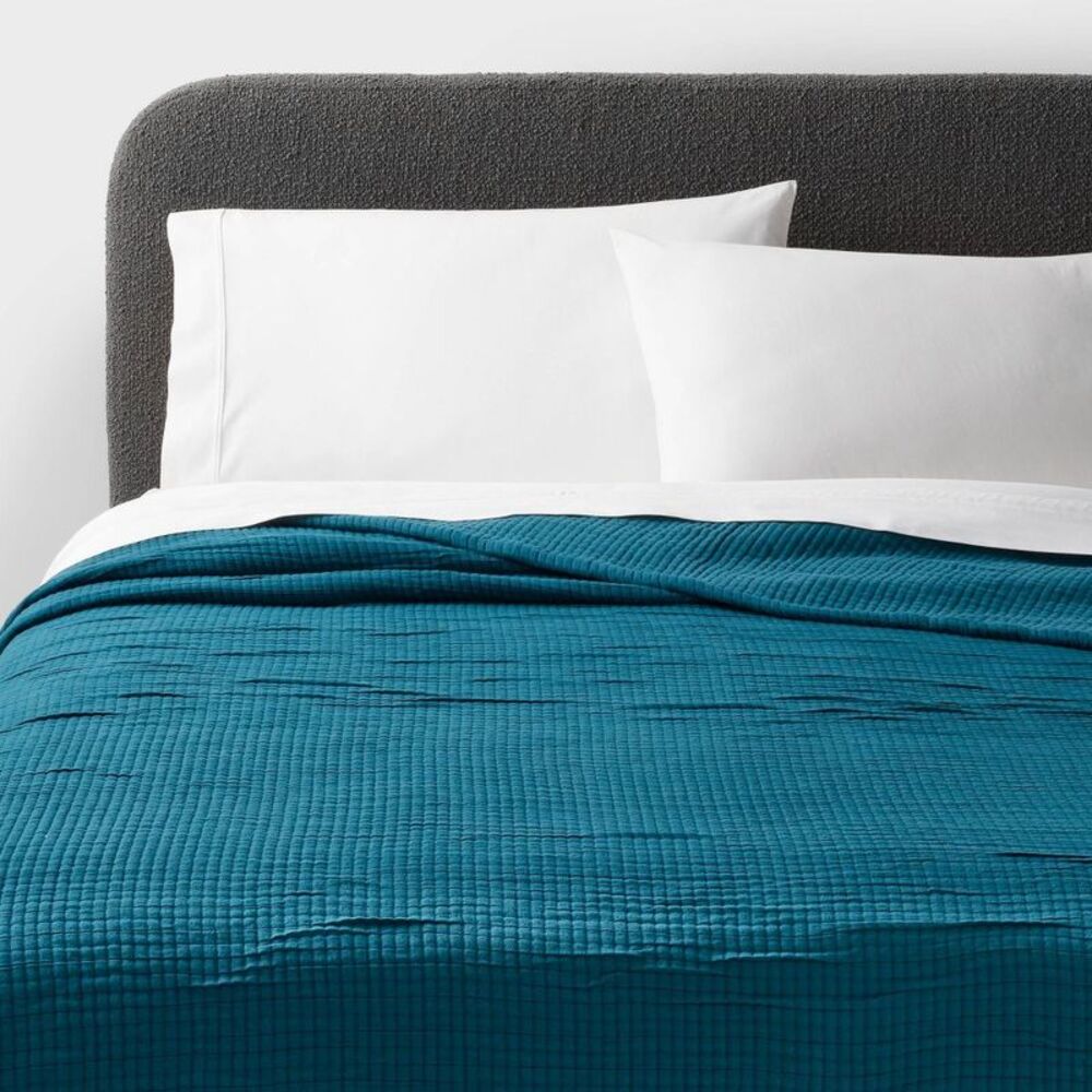 Threshold - King Double Cloth Quilt Dark Teal Blue - Threshold Dark Teal